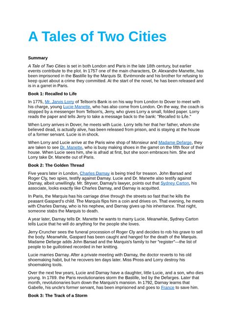 a tale of two cities chapter 1 summary